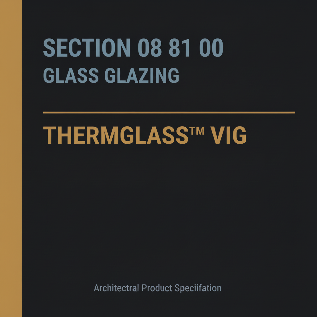 Architectural Specification — Section 08 81 00 cover
